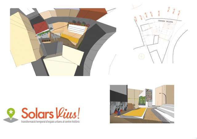 Imatges virtuals de la recuperació del solar del carrer Alsamora en el marc del projecte "Solars Vius"