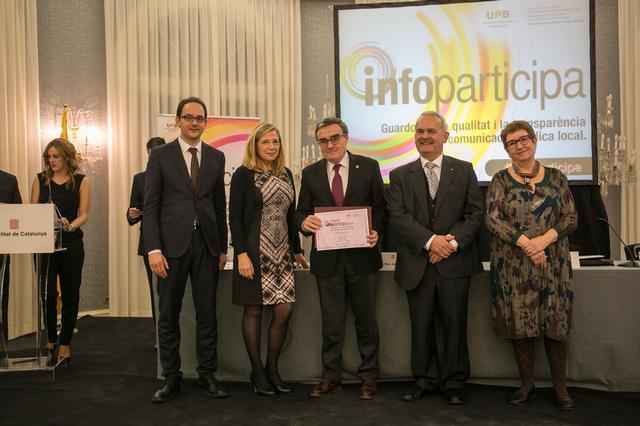 L’alcalde de Lleida rep el segell Infoparticip@ 2014 en reconeixement a la transparència i qualitat de la comunicació pública de la Paeria