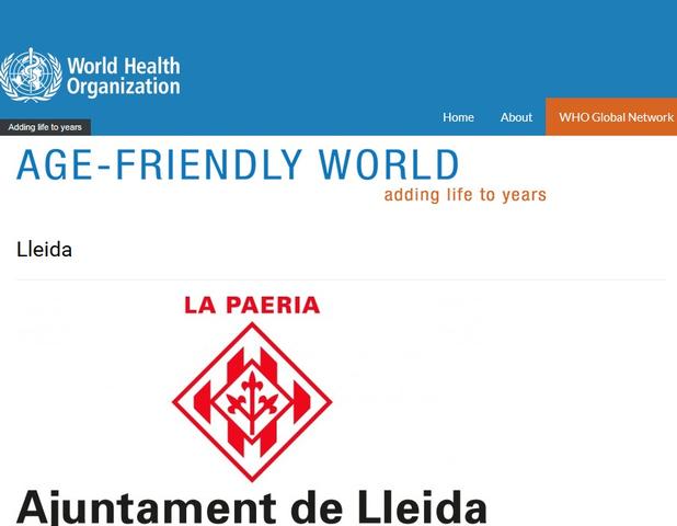 Lleida, membre de la Xarxa Mundial de Ciutats Amigables amb les persones grans